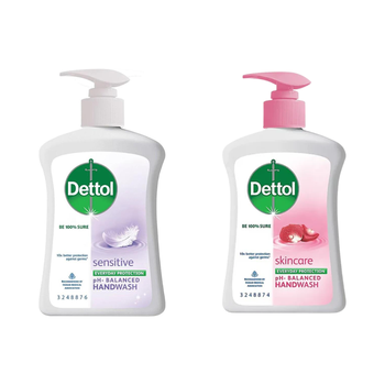 Dettol Handwash Buy 1 Get 1 Free Skincare & Sensitive (210ml + 210ml)