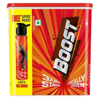 Boost Nutrition Drink Powder Container 1Kg With Free Sipper Signed By Ms Dhoni