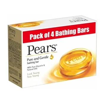 Pears Pure & Gentle Soap Bar Brown 75g (Pack of 4)